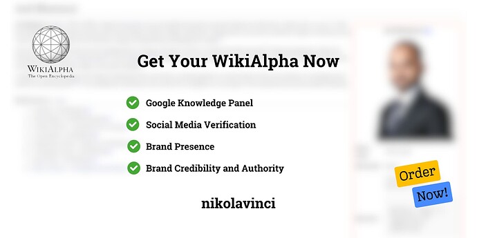 WikiAlpha Profile + page for business + person