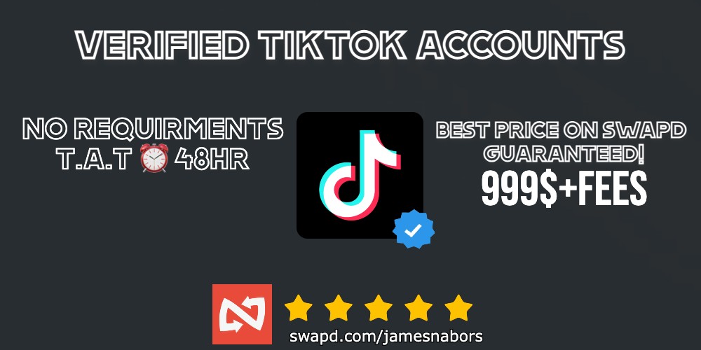 Verified TikTok account with your Name, Username, and other