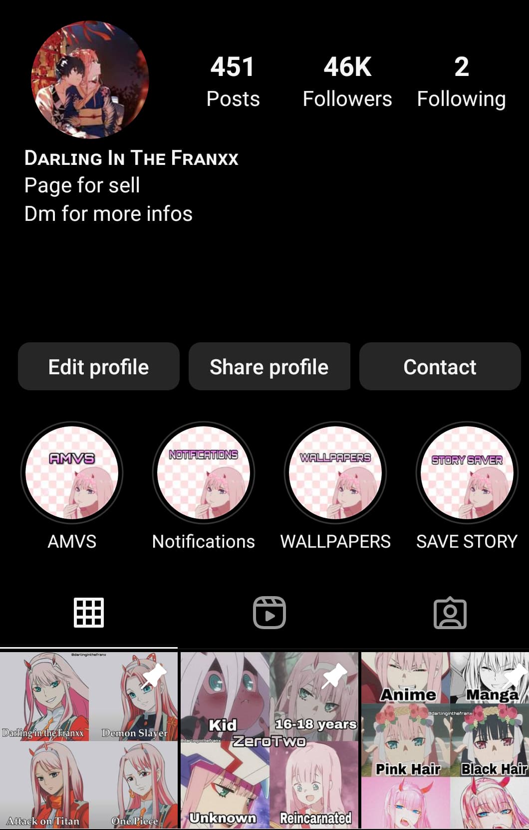 46K IG Anime Page With OG Name / US audience / High Engagement - Buy & Sell  Instagram Accounts - SWAPD